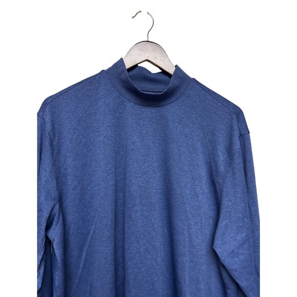 Donald Ross Men's Shirt Jersey Mock Neck Navy Blue Long Sleeve Golf Active Large - Picture 4 of 9